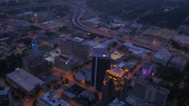 Vidéo Aérienne Centre Ville Birmingham Nuit — Video