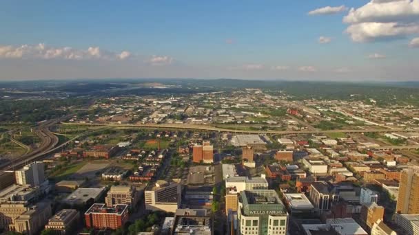 Luftbild Der Innenstadt Von Birmingham Einem Sonnigen Tag — Stockvideo