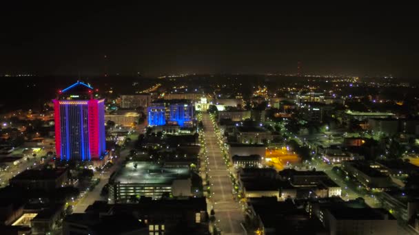 Luftbild Der Innenstadt Von Montgomery Bei Nacht — Stockvideo