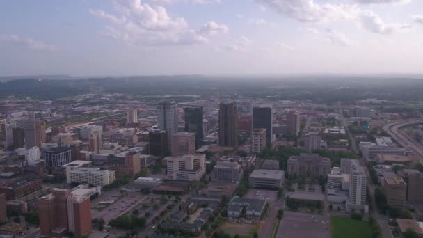 Vídeo Aéreo Del Centro Birmingham Día Soleado — Vídeo de stock