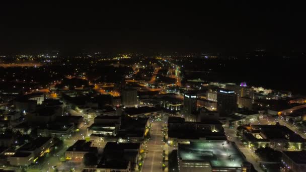 Luftbild Der Innenstadt Von Montgomery Bei Nacht — Stockvideo