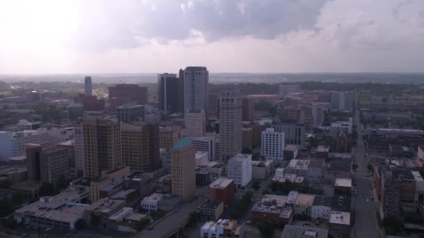 Aerial Video Downtown Birmingham Sunny Day — Stock Video