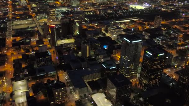 Légi Videó Downtown Birmingham Éjjel — Stock videók