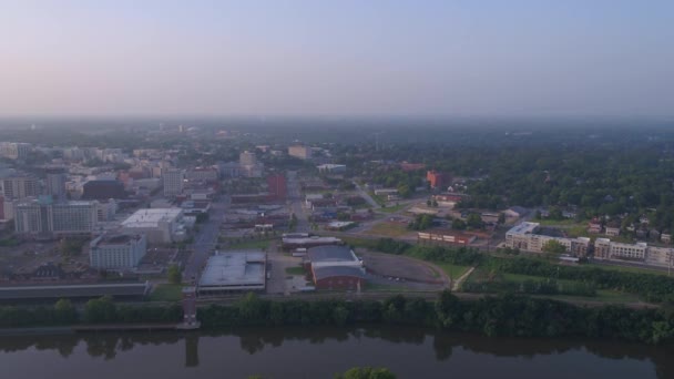 Aerial Video Downtown Montgomery Sunrise — Stock Video