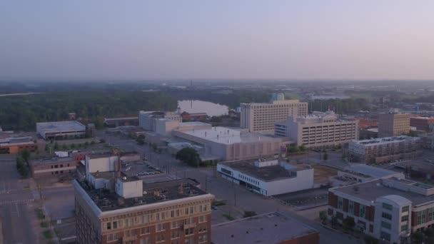 Aerial Video Downtown Montgomery Sunrise — Stockvideo