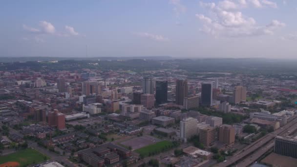 Luftbild Der Innenstadt Von Birmingham Einem Sonnigen Tag — Stockvideo