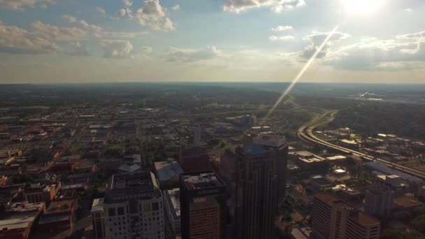 Luftbild Der Innenstadt Von Birmingham Einem Sonnigen Tag — Stockvideo