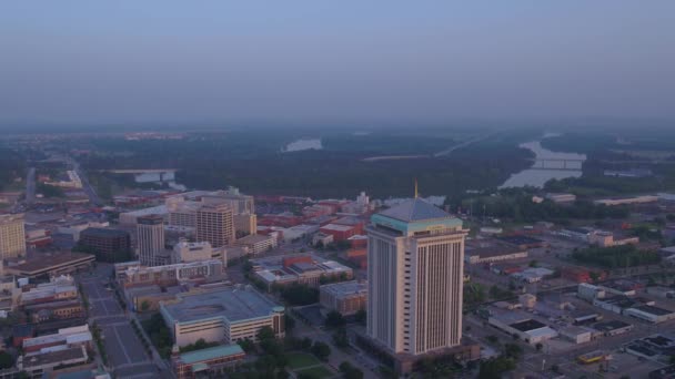 Légi Videó Downtown Montgomery Napkeltekor — Stock videók