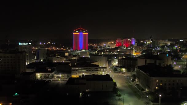 Video Udara Dari Pusat Kota Montgomery Malam Hari — Stok Video