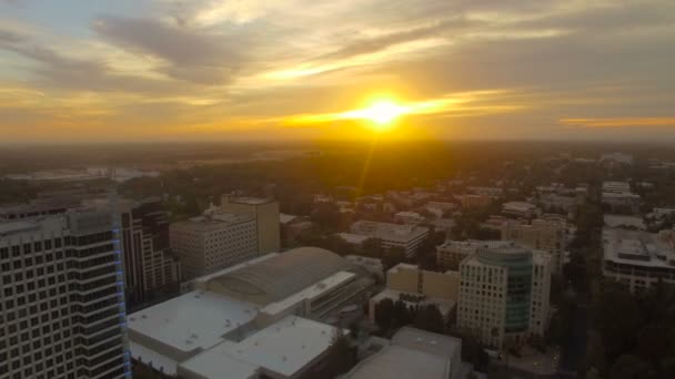 Luchtfoto Video Van Sacramento Californië — Stockvideo