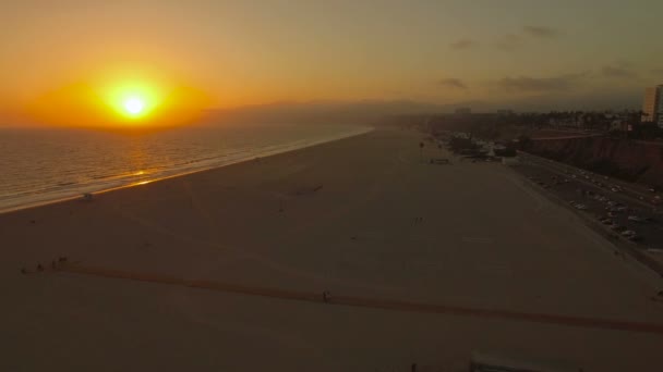 Luchtfoto Video Van Santa Monica California — Stockvideo