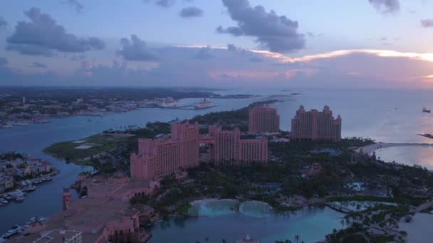 Video Aereo Dell Isola Nassau Alle Bahamas Tramonto — Video Stock