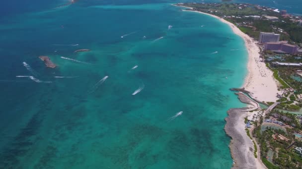 Vídeo Aéreo Ilha Nassau Nas Bahamas Belo Claro Dia Ensolarado — Vídeo de Stock
