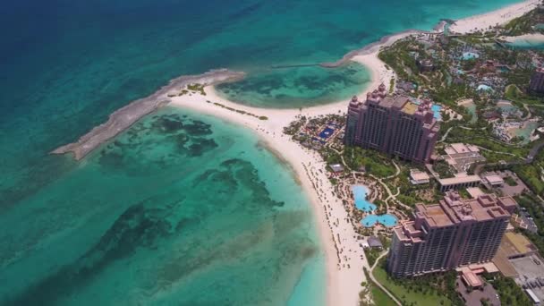 Aerial Video Nassau Island Bahamas Clear Beautiful Sunny Day — Stock Video