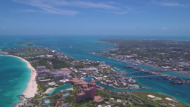 Video Aereo Dell Isola Nassau Alle Bahamas Una Bella Giornata — Video Stock