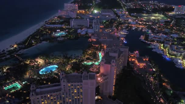 Vídeo Aéreo Ilha Nassau Nas Bahamas Noite — Vídeo de Stock