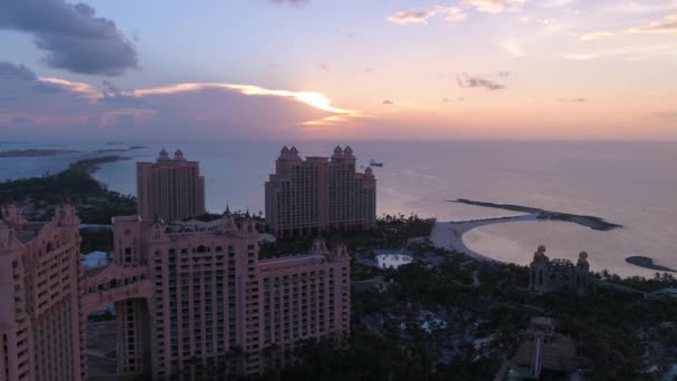 Vídeo Aéreo Ilha Nassau Nas Bahamas Pôr Sol — Vídeo de Stock