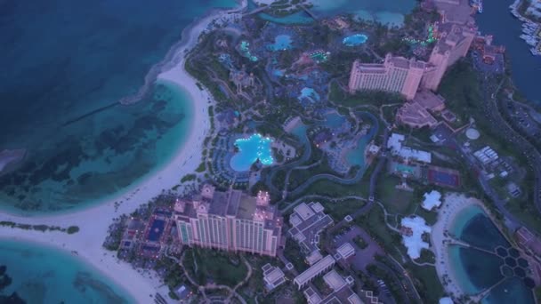 Vidéo Aérienne Île Nassau Aux Bahamas Coucher Soleil — Video