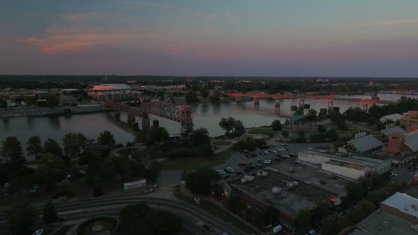 アーカンソー州のリトルロックの空撮 — ストック動画
