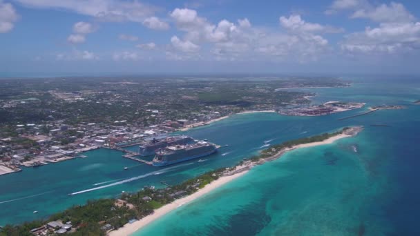 Vídeo Aéreo Isla Nassau Las Bahamas Hermoso Día Soleado — Vídeo de stock