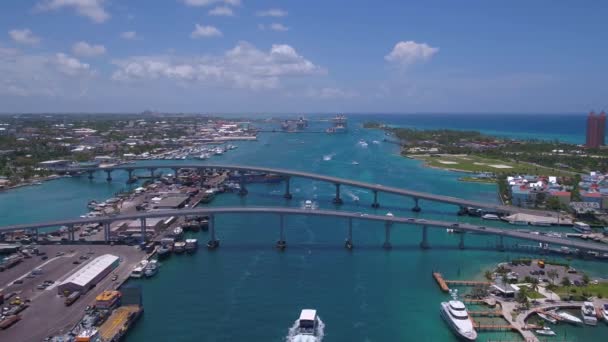 Повітряні Відео Острова Нассау Багамських Островах Чітких Прекрасний Сонячний День — стокове відео