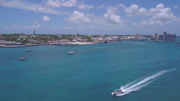 Aerial Video Nassau Island Bahamas Clear Beautiful Sunny Day — Stock Video