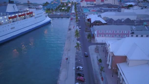 Vídeo Aéreo Ilha Nassau Nas Bahamas Pôr Sol — Vídeo de Stock