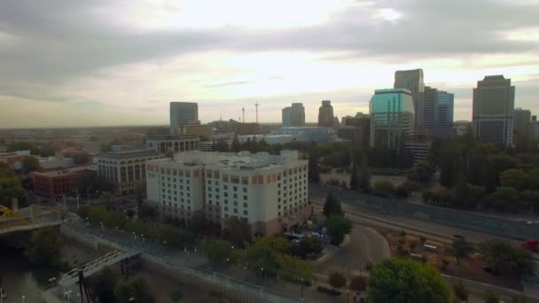 Luchtfoto Video Van Sacramento Californië — Stockvideo