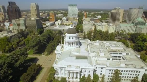 Luchtfoto Video Van Sacramento Californië — Stockvideo