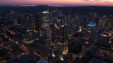 Montreal hava video şehir merkezinde güzel bir akşam gün batımında