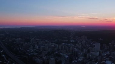 Montreal hava video şehir merkezinde güzel bir akşam gün batımında