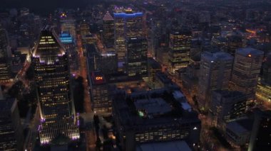 Montreal hava video şehir merkezinde güzel bir akşam gün batımında