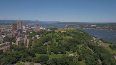 Quebec City hava video güzel güneşli bir günde.