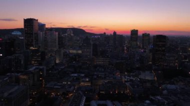 Montreal hava video şehir merkezinde güzel bir akşam gün batımında