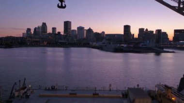 Montreal hava video şehir merkezinde güzel bir akşam gün batımında