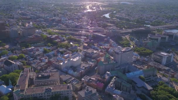 Quebec City Hava Video Güzel Güneşli Bir Günde — Stok video