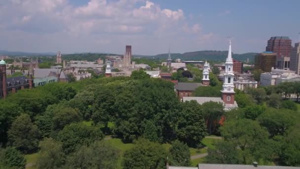 Luchtfoto Video Van Downtown Newhaven Een Zonnige Dag — Stockvideo