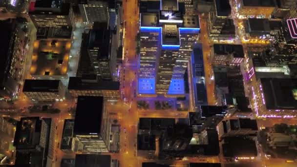 モントリオールのダウンタウンの夜空撮 — ストック動画