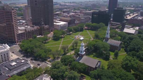 Luftbild Der Innenstadt Einem Sonnigen Tag — Stockvideo