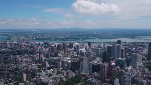 Повітряні Канади Монреаль Downtown Сонячний День — стокове відео