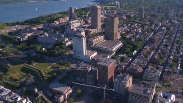 Aerial Video Quebec City Beautiful Sunny Day — Stock Video