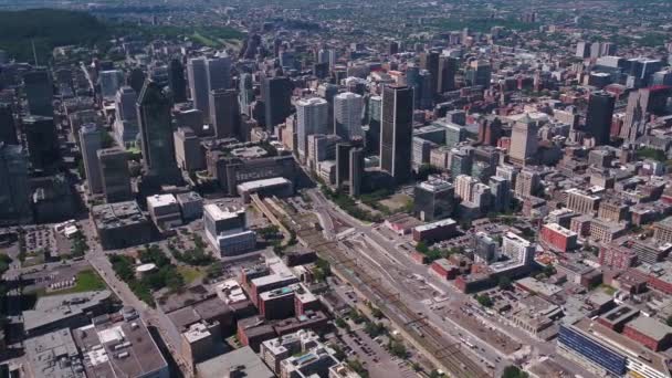 Antenowe Kanada Montreal Downtown Słoneczny Dzień — Wideo stockowe