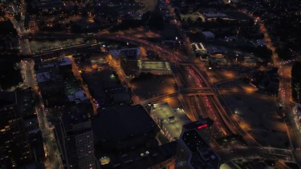 Vídeo Aéreo Del Centro Hartford Por Noche — Vídeo de stock