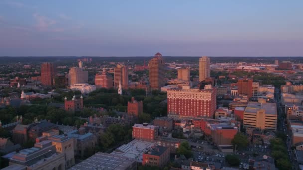 Video Aéreo Del Centro Newhaven Atardecer — Vídeos de Stock