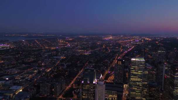 Video Aereo Del Centro Montreal Tramonto Una Bella Serata — Video Stock