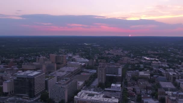 Повітряні Відео Downtown Newhaven Заході Сонця — стокове відео