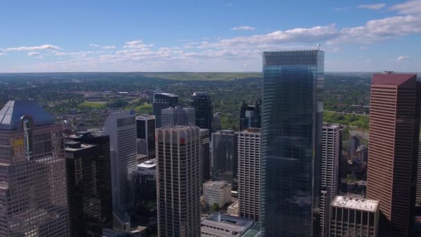 Vidéo Aérienne Centre Ville Calgary Par Une Journée Ensoleillée — Video