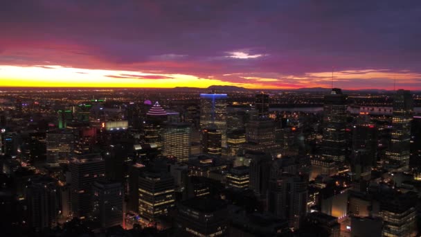 Lotnicze Kanady Montrealu Miasta Wschód Słońca Piękny Poranek — Wideo stockowe