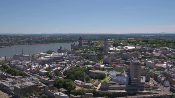 Повітряні Відео Місто Квебек Прекрасний Сонячний День — стокове відео