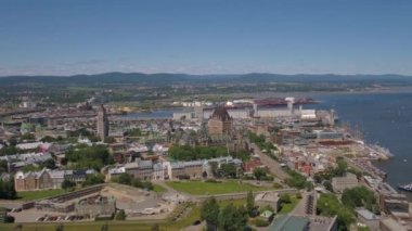 Quebec City hava video güzel güneşli bir günde.